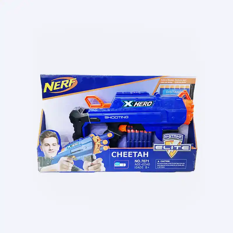 Pistolet Automatique en Cartouches de Mousse – Type NERF | Tir Rapide et Sécurisé pour Enfants