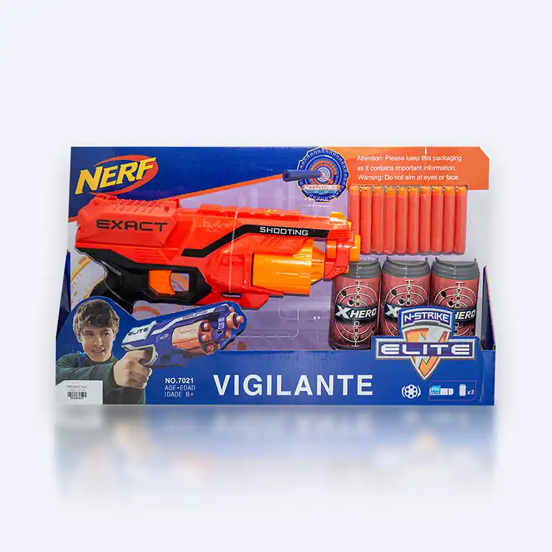 Pistolet Nerf Vigilante – 10 Pièces | Blaster à Dardos Souples pour Enfants