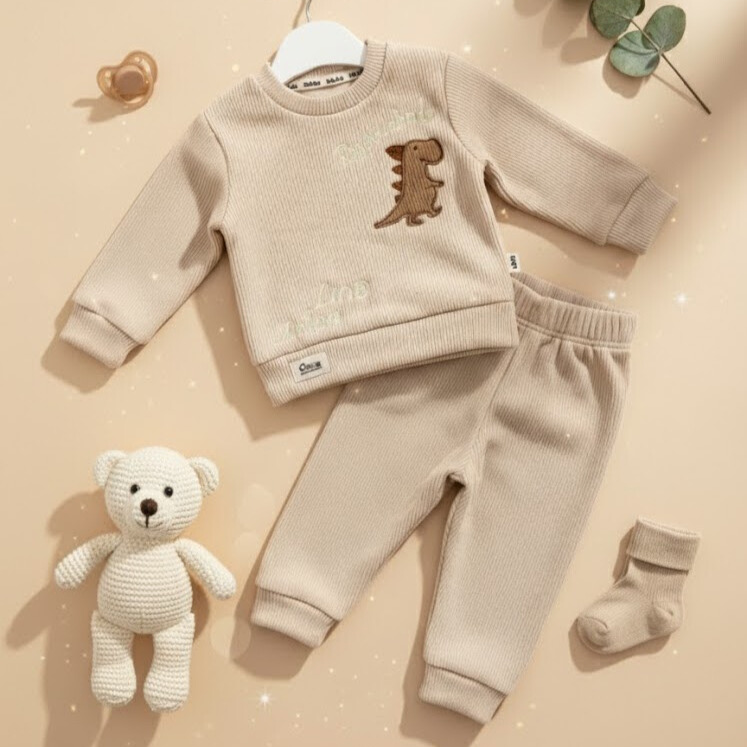 Ensemble C&ocirc;tel&eacute; B&eacute;b&eacute; Dino &ndash; Douceur & Confort Bio pour Nouveau-n&eacute;
