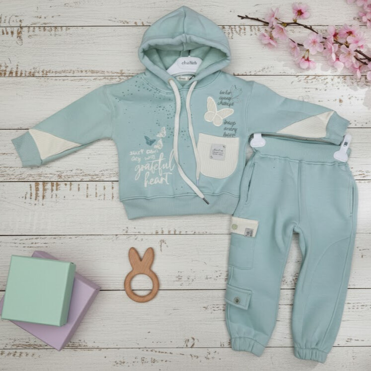 Ensemble Surv&ecirc;tement B&eacute;b&eacute; Fille/Gar&ccedil;on Coton Doux &Eacute;cru/Menthe
