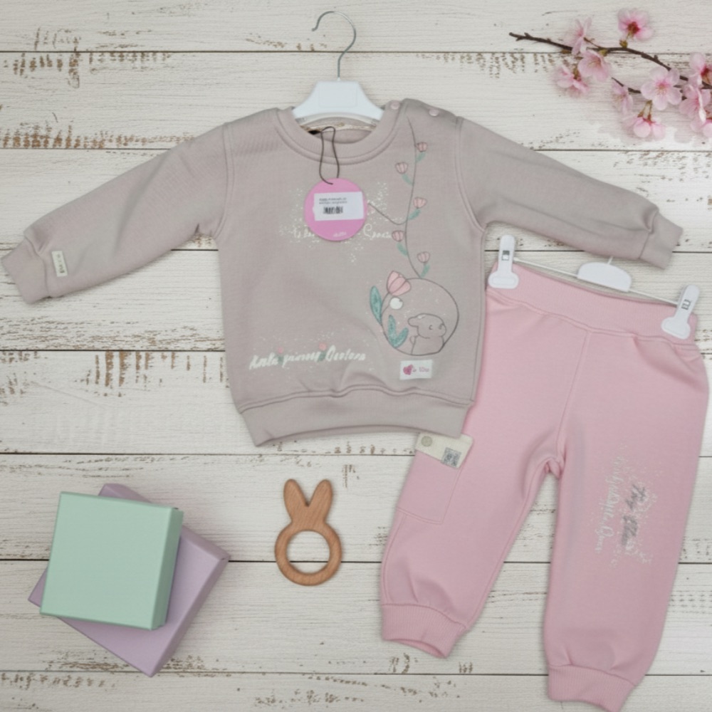 Ensemble Sweatshirt & Jogging B&eacute;b&eacute; Fille Coton
