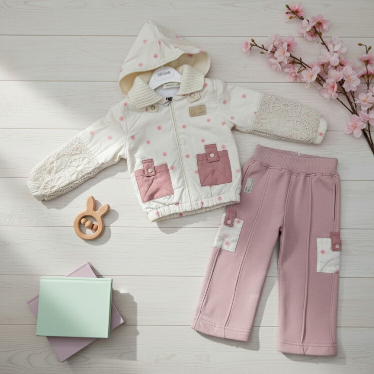 Ensemble Veste B&eacute;b&eacute; Fille Printemps/Automne & Pantalon Rose | Qualit&eacute;
