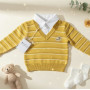 Pull b&eacute;b&eacute; coton doux jaune avec chemise int&eacute;gr&eacute;e &ndash; Style & Confort