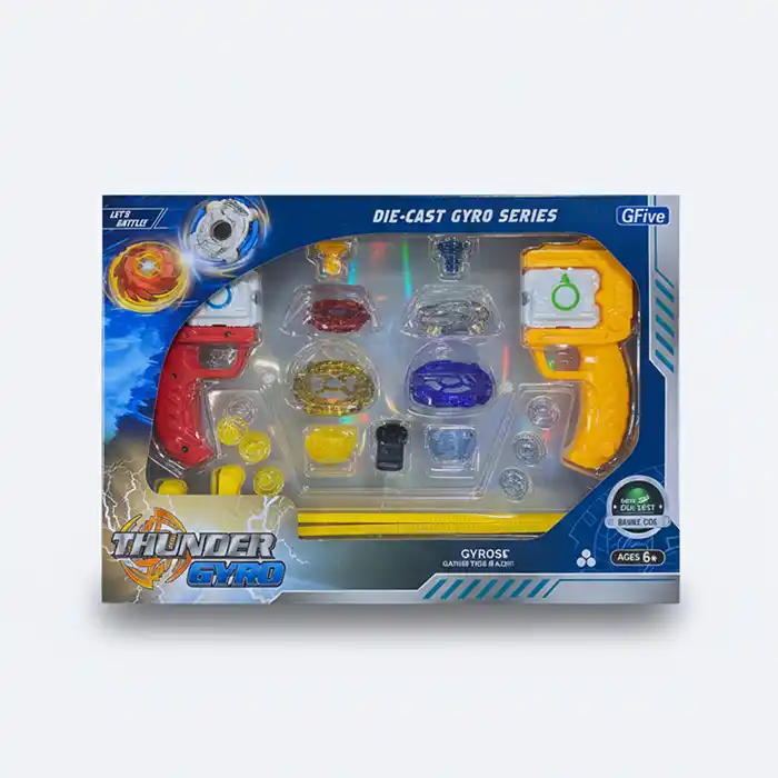 Kit Toupie Combat "Thunder Gyro" Métal Moulé 2 Lanceurs GFive