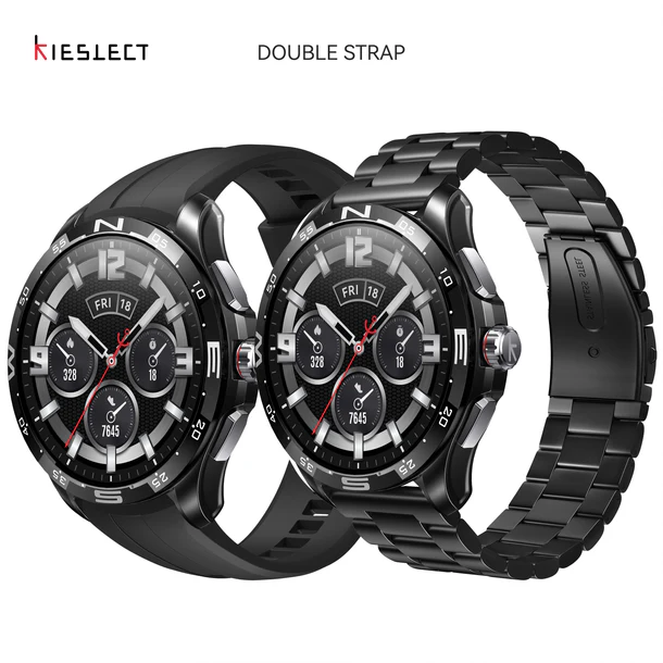 Kieslect Actor Leading Smartwatch with GPS+5ATM and Stunning Ceramic Bezel double Strap