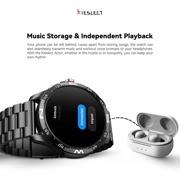 Kieslect Actor Leading Smartwatch with GPS+5ATM and Stunning Ceramic Bezel double Strap
