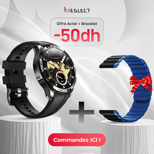 Kieslect Actor Smartwatch with GPS+5ATM and Stunning Ceramic Bezel (OFFRE LIMITEE)