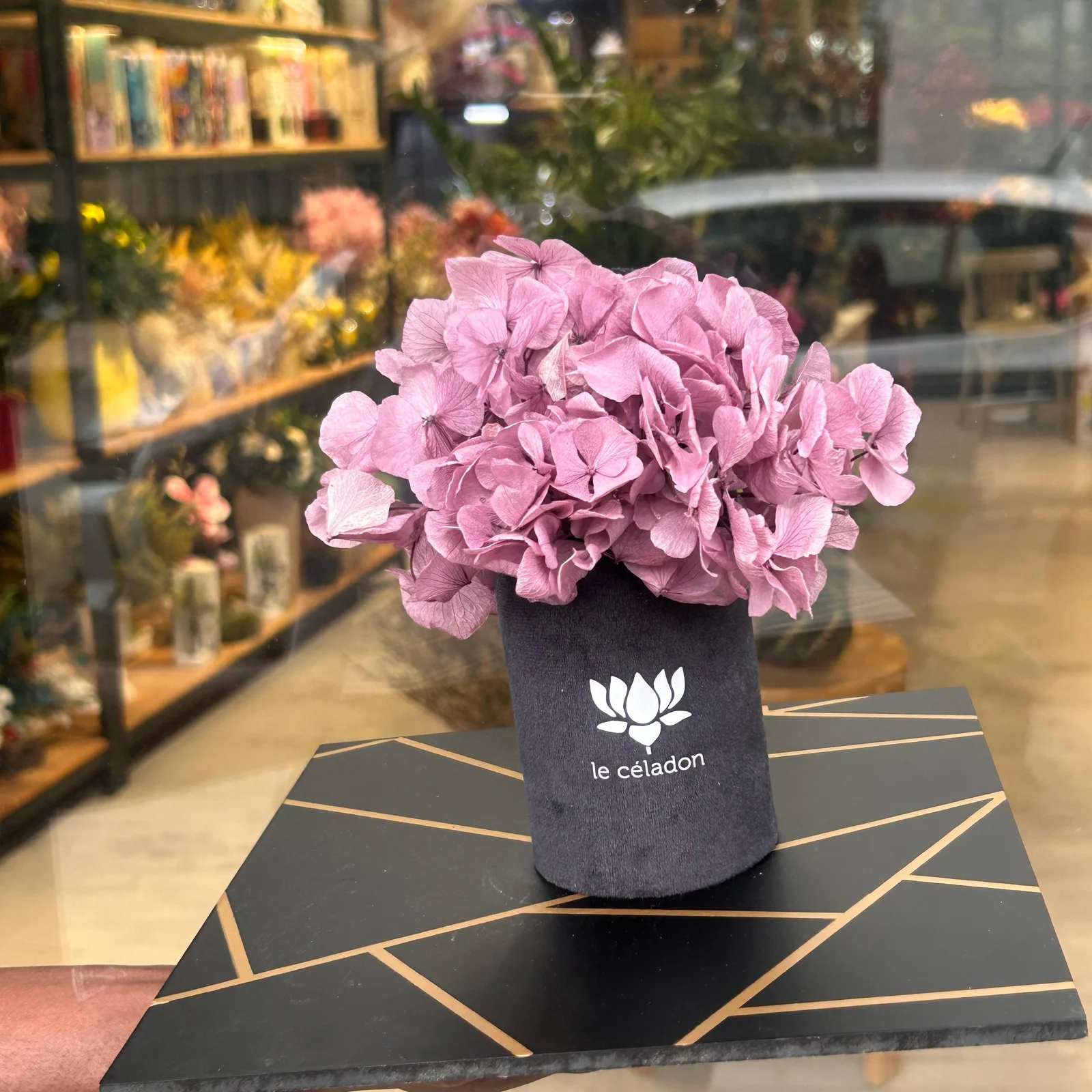 Le céladon chapeau  hortensia
