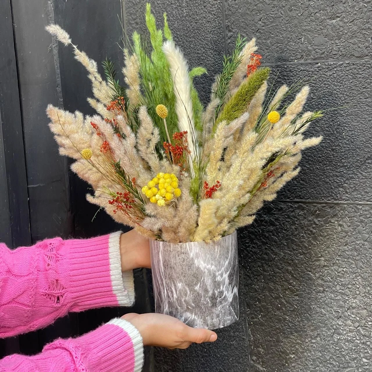 Composition séchée nude verdure