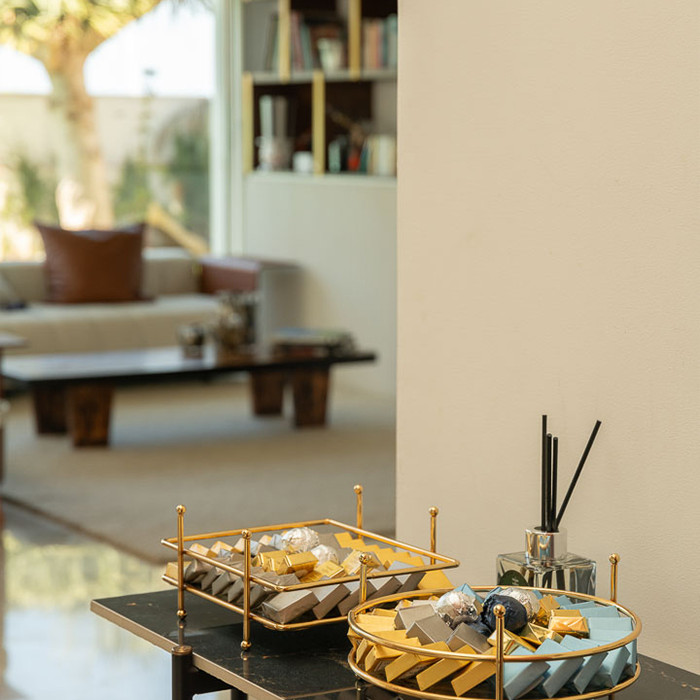 Plateau doré rond ou carré