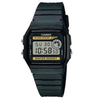 Casio – Montre masculin digitale au style vintage avec bracelet en résine noir – F-94WA-9