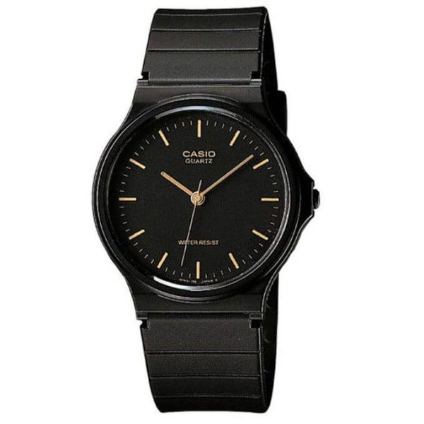 Casio – Design minimaliste et classique en caoutchouc noir – Unisexe – Étanche – MQ-24-1EL
