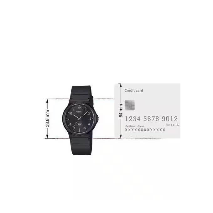 Casio – Boîtier & bracelet sont fabriqué à partir de résine biosourcée noir – Diamètre b. 34.9mm – MQ-24B-1B