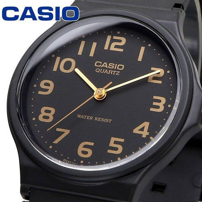 Casio – Montre classique en résine noir unisexe noir – Index chiffres – Facile à lire – Diamètre 34.9mm – MQ-24-1B2L
