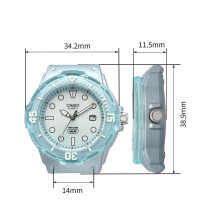 Casio – Bleu – Cadran et d’un bracelet translucides. Montre féminine avec dateur – Étanche 100 m, – LRW-200HS-2EV