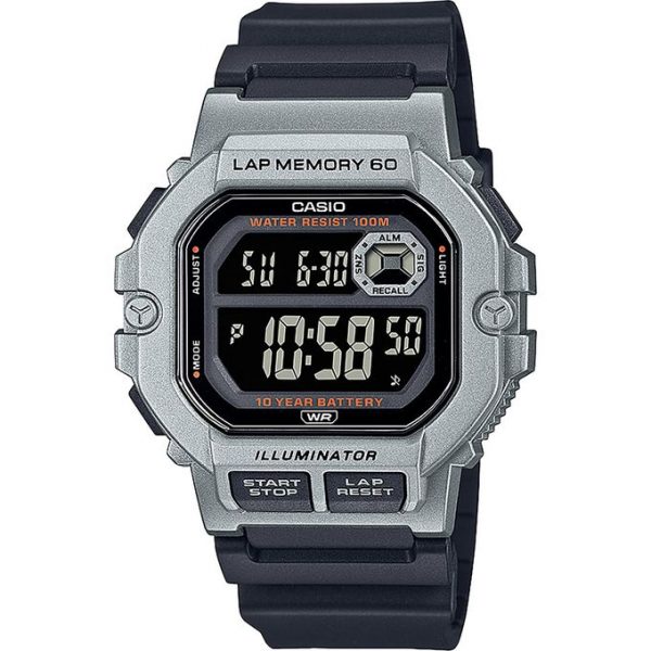 Casio – Boitier gris – Digits blanc sur noir – 100m Water Résistance – WS-1400H-1BVDF