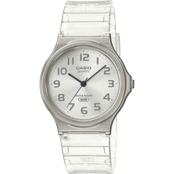 Casio – Transparente – Cadran blanc avec Chiffres – Unisexe – Étanche – MQ-24S-7BDF