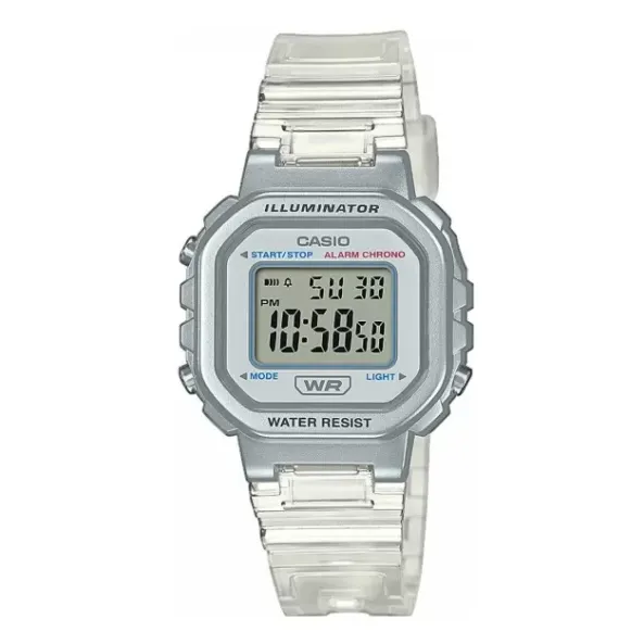 Casio – Très beau bracelet semi-transparent -Numérique – Étanche – chrono / alarme – LA-20WHS-7ADF