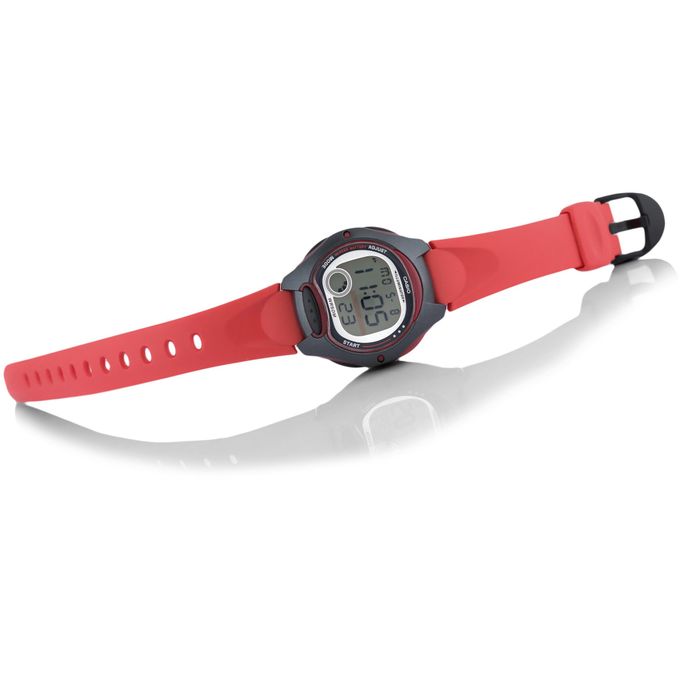 Casio 10-year battery life – Petit boitier – Bracelet en silicone rouge – LW-200-4AVDF