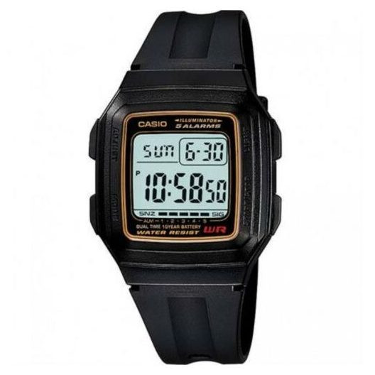Casio – Montre Digitale – Bracelet Caoutchouc Noir – F-201WA-9ADF