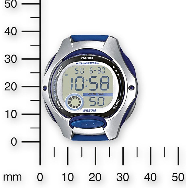 Casio LW-200-2BV Conception LCD facile à lire avec batterie de 10 ans d autonomie-Bleu