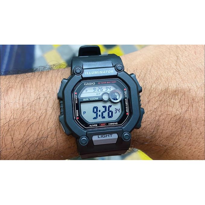 Casio – Noir – Dual Time – Bracelet extra longue -Étanche 100m – W-737HX-1AVDF