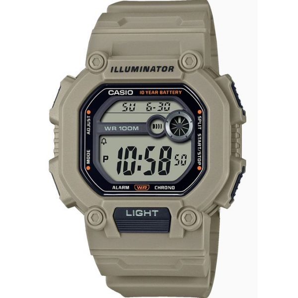 Casio Verte – 10Year Battery Life – Extra long strap – W-737HX-5AVDF – W.R. 100m