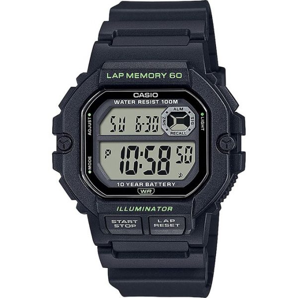 Casio – Facile à voir dans l’obscurité -Digitale Noir – Illuminator – WS-1400H-1AVDF