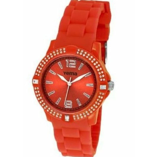 YEMA Montre Femme – Orange Cadran Orange – Bracelet en silicone orange – ymhf1169