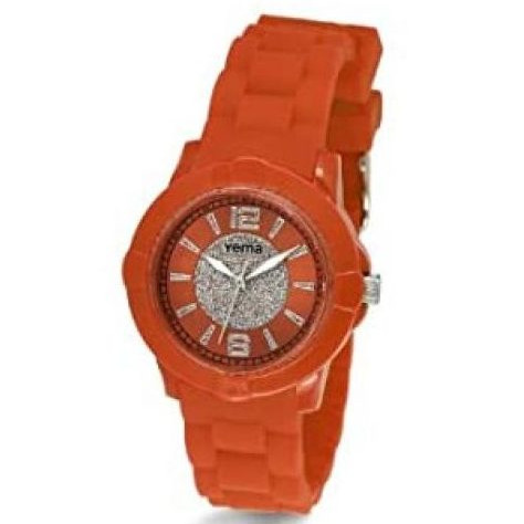 YEMA Montre Femme – Orange Cadran Orange – Bracelet en silicone Orange – ymhf1156
