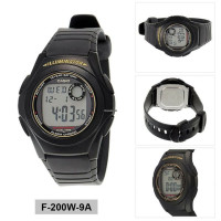 Casio – Montre Digital – Autonomie pile 10 ans – caoutchouc noir – F-200W-9ADF