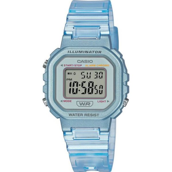 Casio – Bleu – Digitale – Bracelet semi-transparent – Étanche – LA-20WHS-2A