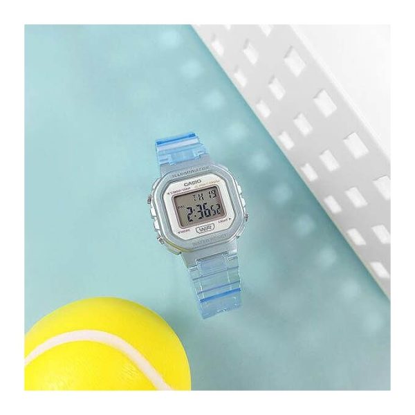 Casio – Bleu – Digitale – Bracelet semi-transparent – Étanche – LA-20WHS-2A