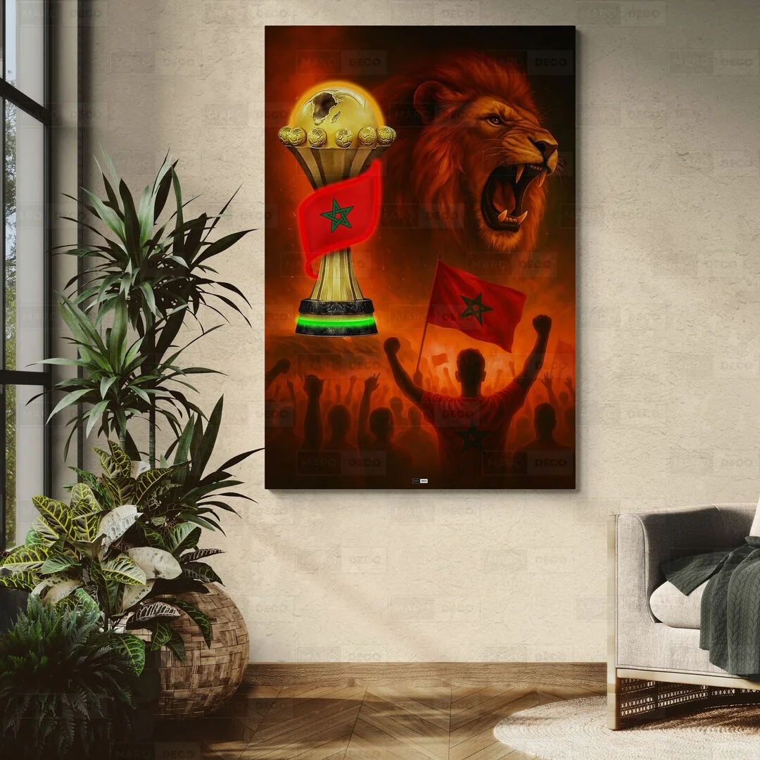 Tableau LED Foot – Lion de la Victoire Maroc 2025