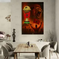 Tableau LED Foot – Lion de la Victoire Maroc 2025