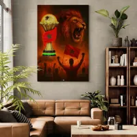 Tableau LED Foot – Lion de la Victoire Maroc 2025