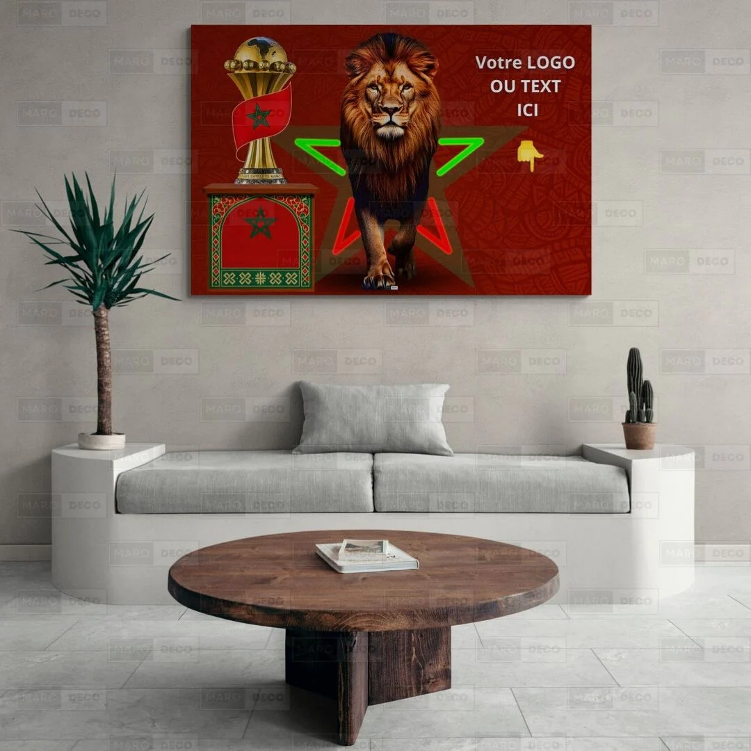 Tableau LED Foot – Lion Impérial Étoile du Maroc
