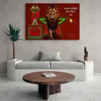 Tableau LED Foot – Lion Impérial Étoile du Maroc