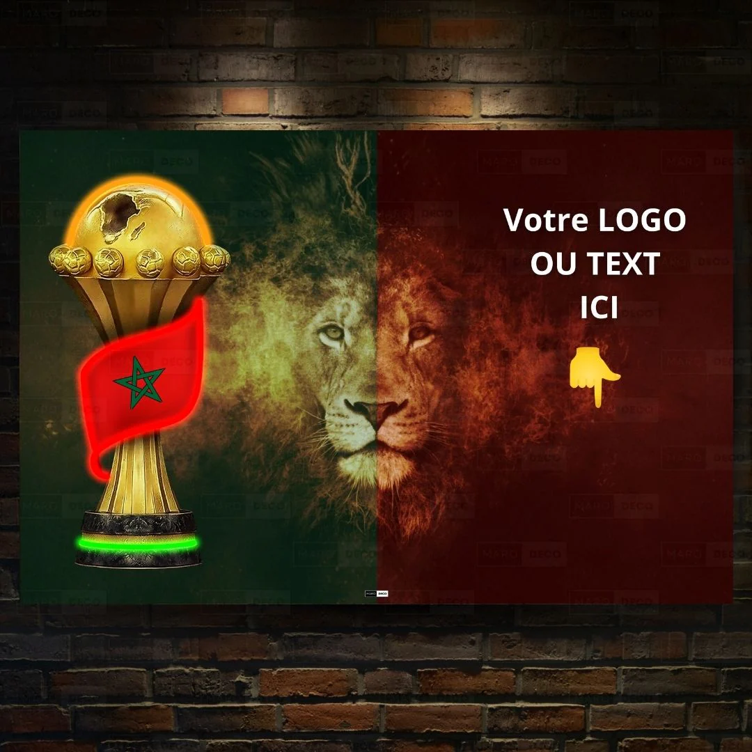 Tableau LED Foot – Lion du Maroc Split Édition