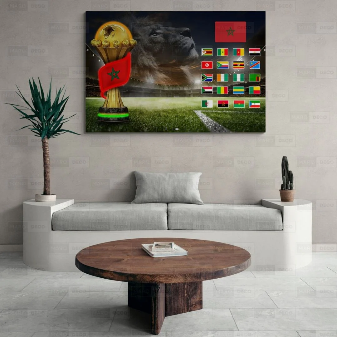 Tableau LED Foot – Maroc Lion Éclipse de Stade