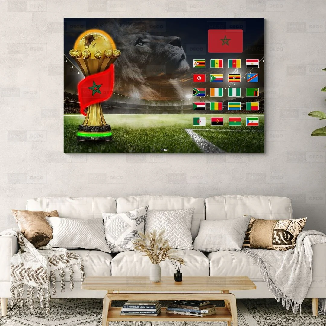 Tableau LED Foot – Maroc Lion Éclipse de Stade
