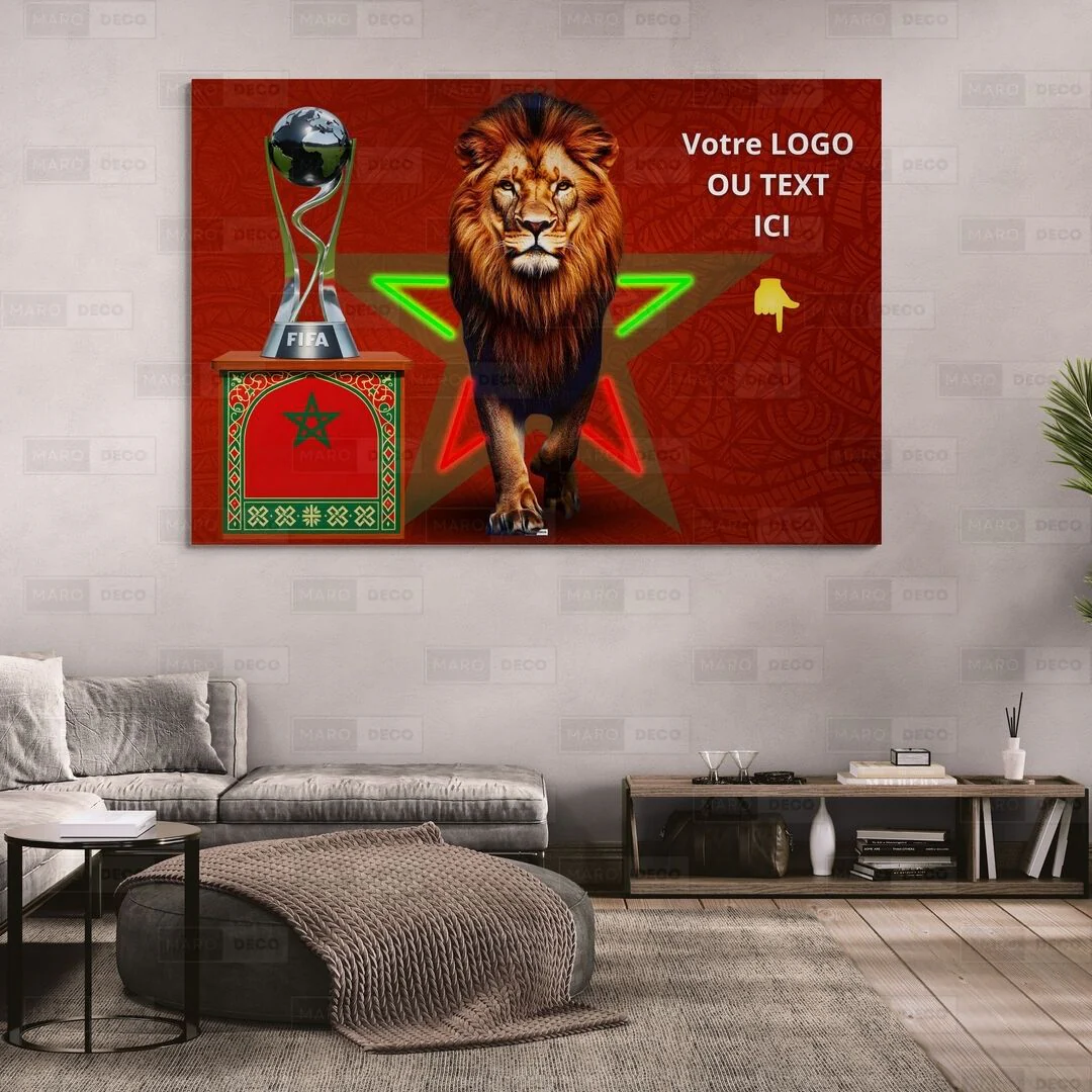 Tableau LED Foot – Lion Impérial Trophée FIFA