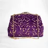 Sac Z’man – Violet Royal & Doré en Velours Relief