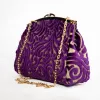 Sac Z’man – Violet Royal & Doré en Velours Relief