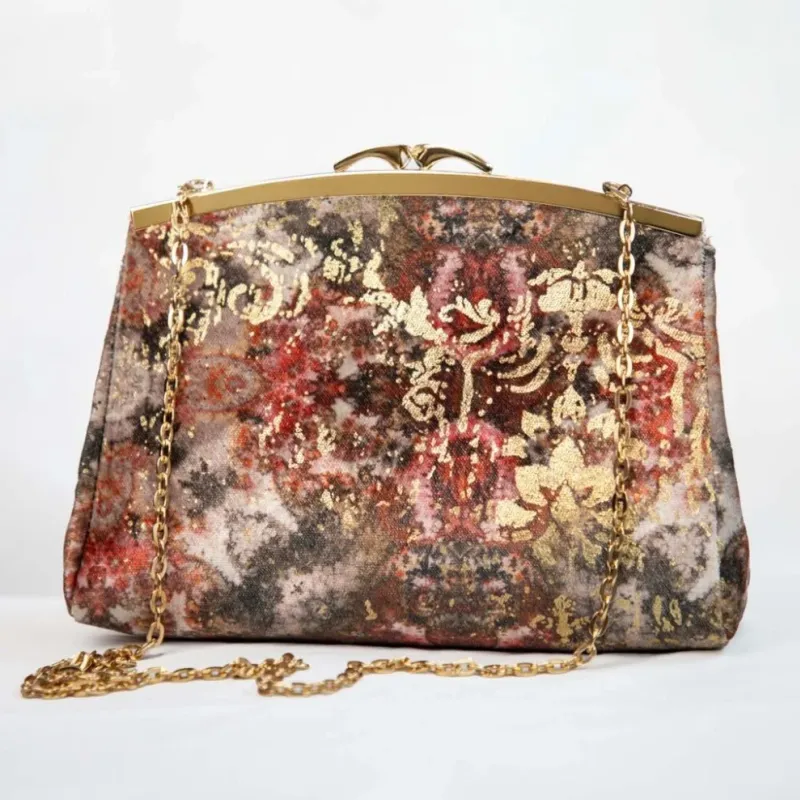 Sac Z’man – Tissu Velours Multicolore & Dorures