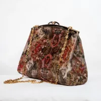 Sac Z’man – Tissu Velours Multicolore & Dorures