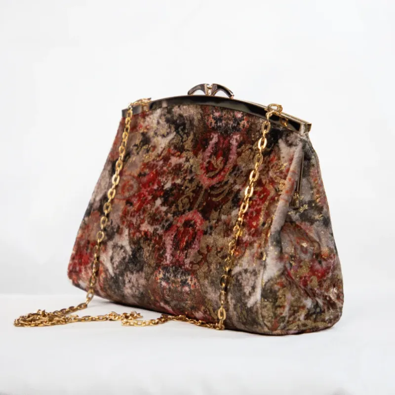 Sac Z’man – Tissu Velours Multicolore & Dorures