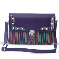 Sac Tazult en cuir et tissu berbère – Élégance marocaine moderne