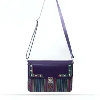 Sac Tazult en cuir et tissu berbère – Élégance marocaine moderne