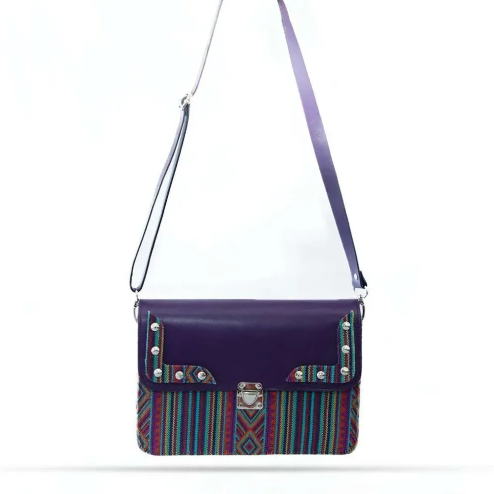 Sac Tazult en cuir et tissu berbère – Élégance marocaine moderne